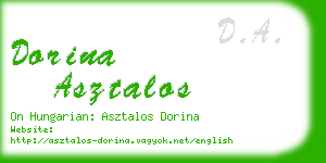 dorina asztalos business card